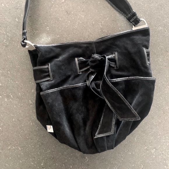 Kooba Handbags - KOOBA Suede Bag with Bow : Over the Shoulder Hobo